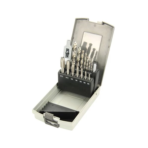 Optimum menetfúró készlet 3-12 mm HSS, 15 részes
